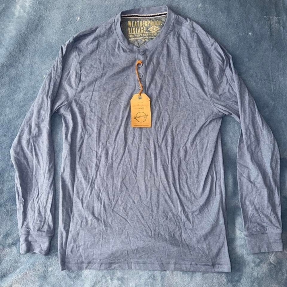 Weatherproof Vintage blue long sleeve button up‎ shirt men Size M